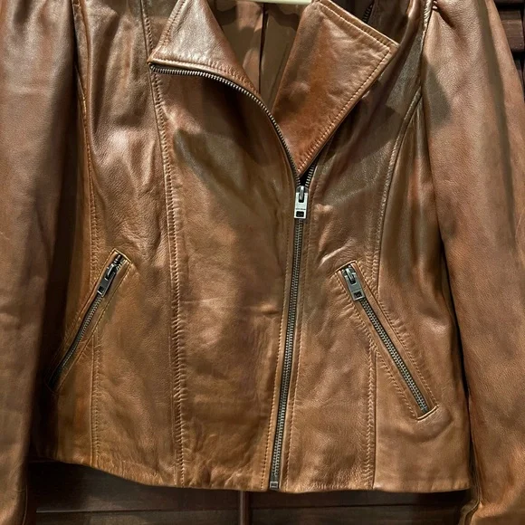 Lucky Brand Women's Tan Leather Jacket - Picture 4 of 6